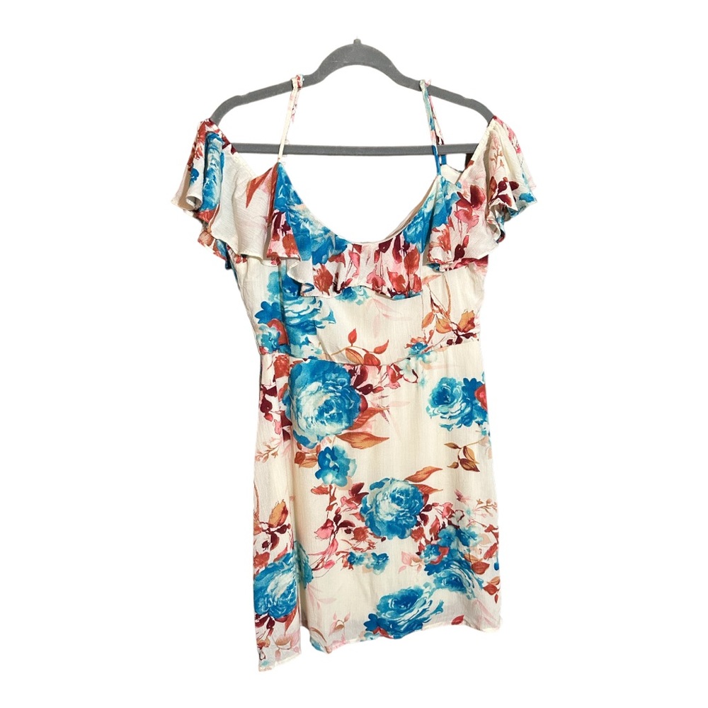 GYPSIES & MOONDUST Western spaghetti strap cold shoulder floral print dress